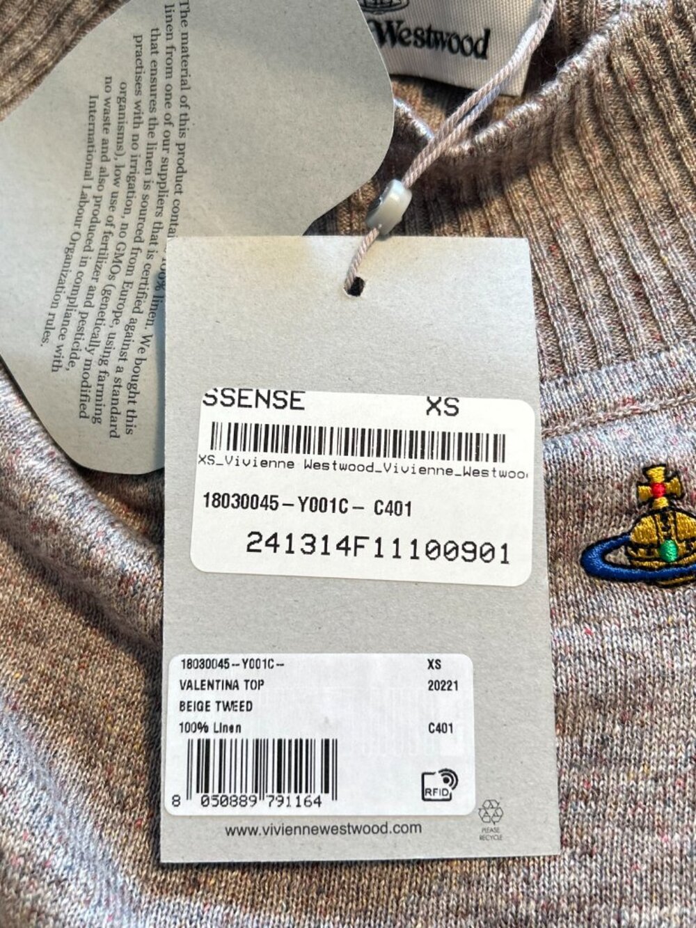 VIVIENNE WESTWOOD- Beige Valentina Tank Top NWT - Picture 5 of 6